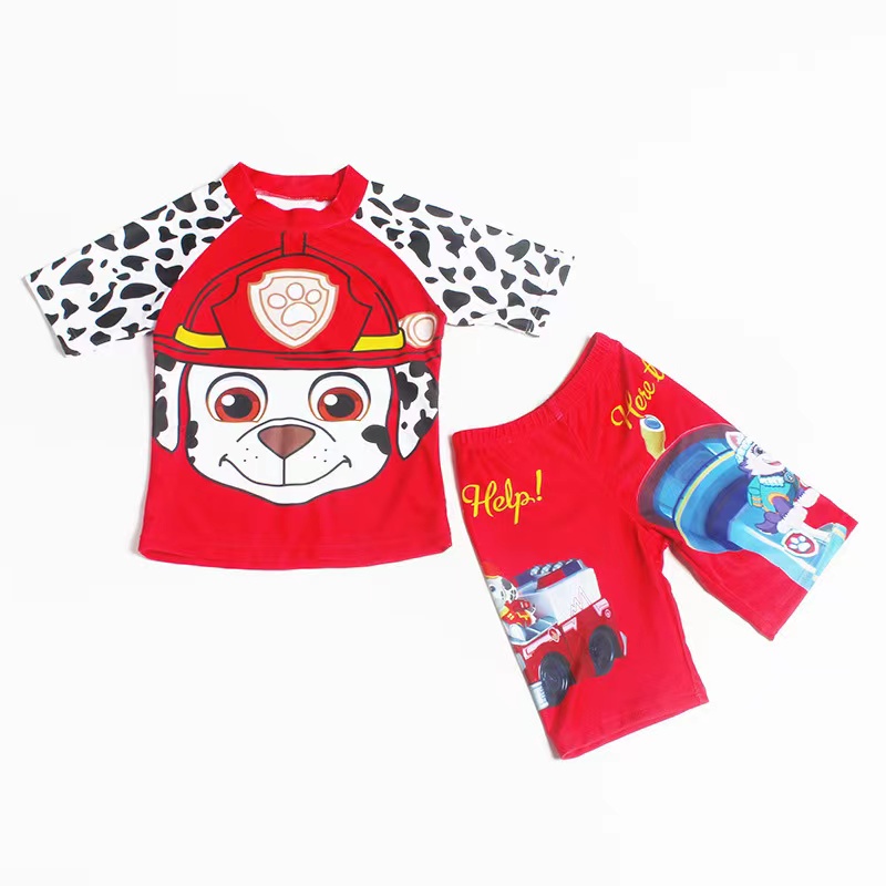 baju renang anak laki laki cowok 2 piece karton paw patrol shark spiderman captain american