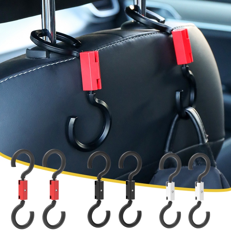 2pcs/set Pengait Kursi Mobil Berbentuk S Tahan Lama/Kursi Belakang Sederhana Hidden Hanging Storage Organizer Holder Aksesoris Mobil