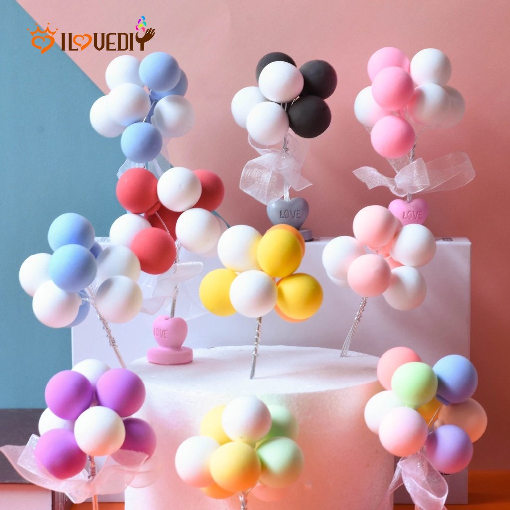 Hot Sale/Dessert Card 8Pcs/bunch Kreatif DIY Alat Kue Clay Balon Baking Dekorasi Balon Warna-Warni Hiasan Kue Untuk Pesta Ulang Tahun Pernikahan