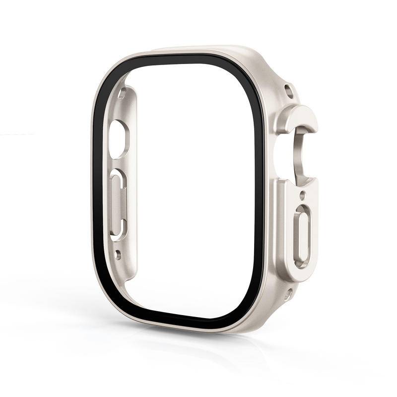Kaca+case Untuk Apple Watch Ultra 49mm Band PC Bumper+Pelindung Layar Untuk Iwatch Ultra 49mm Tempered Glass Cover Aksesoris