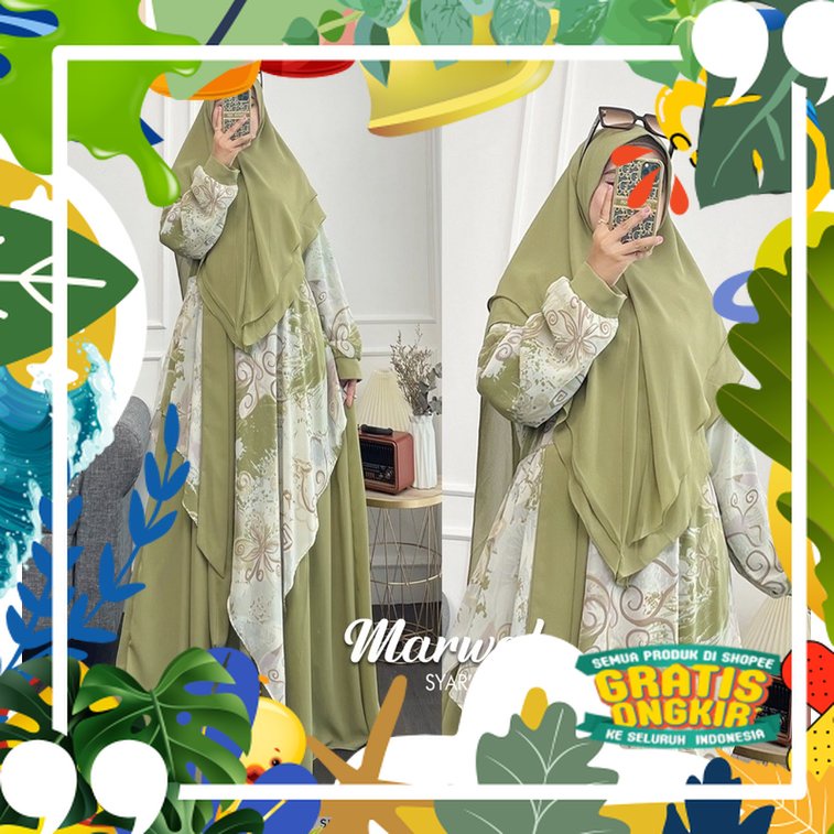 Humaira99 Gamis syari Marwah 21 Gamis syari Jumbo ceruty babydoll Motif Gamis busui terbaru set khim