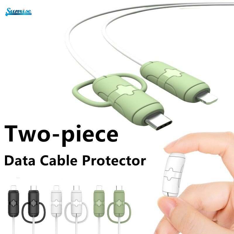 Mini Warna Solid Anti Putus Portable Penutup Pelindung Kabel Data Universal Anti Bocor Elastis Silikon Charging Biter Untuk Type-C/Kabel Data