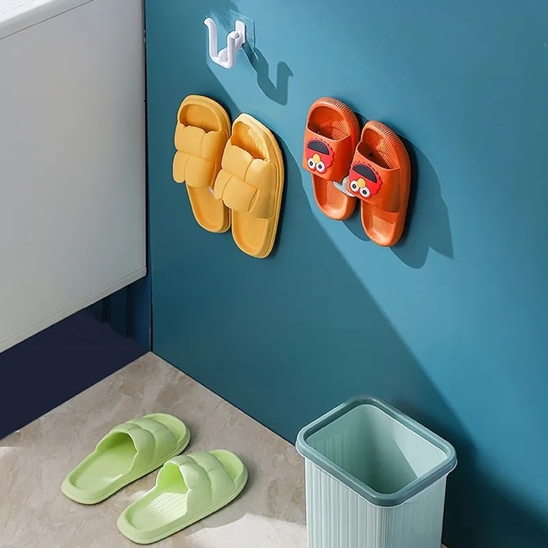 Kait Penyimpanan Sandal PP Perekat Diri Dinding Portable/Rak Gantung Sepatu Hemat Ruang Rumah/Alas Kaki Serbaguna Organize Hooks