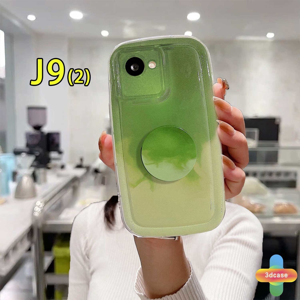 Casing Realme C35 C33 C30 C30S C11 2021 C21Y C31 C15 C21 C25 C20 C3 C12 C2 C25S 10 5S 5 5i 9i C17 7i C1 C25Y C2 C3i 6i C20A  Narzo 20 10 10A 20A 30A 50i 50A Prime A7 A5S A15 A16 A17 A53 A53S A57 Ins Gradual Matcha Green Silicone Soap Case With Stand