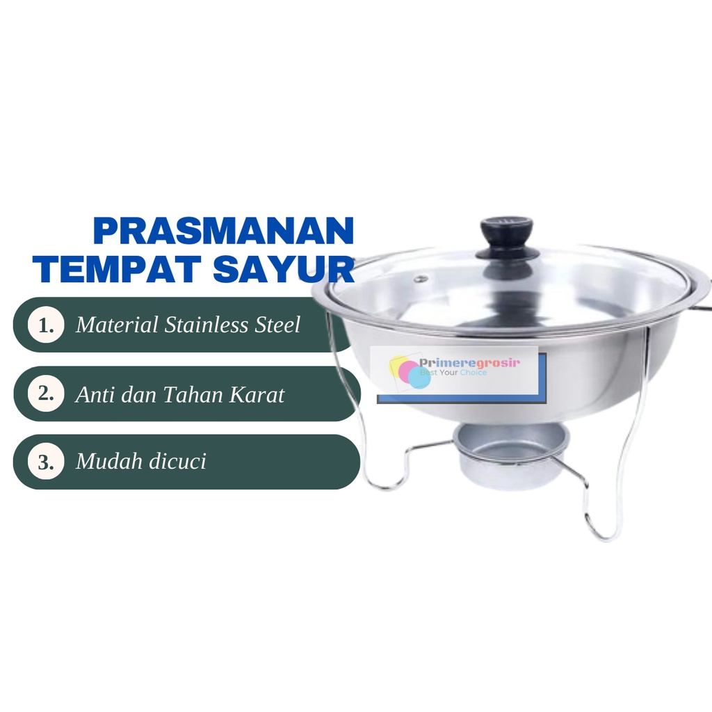 Prasmanan Wadah Saji Prasmanan Set / Tempat Saji Makanan Stainless Murah