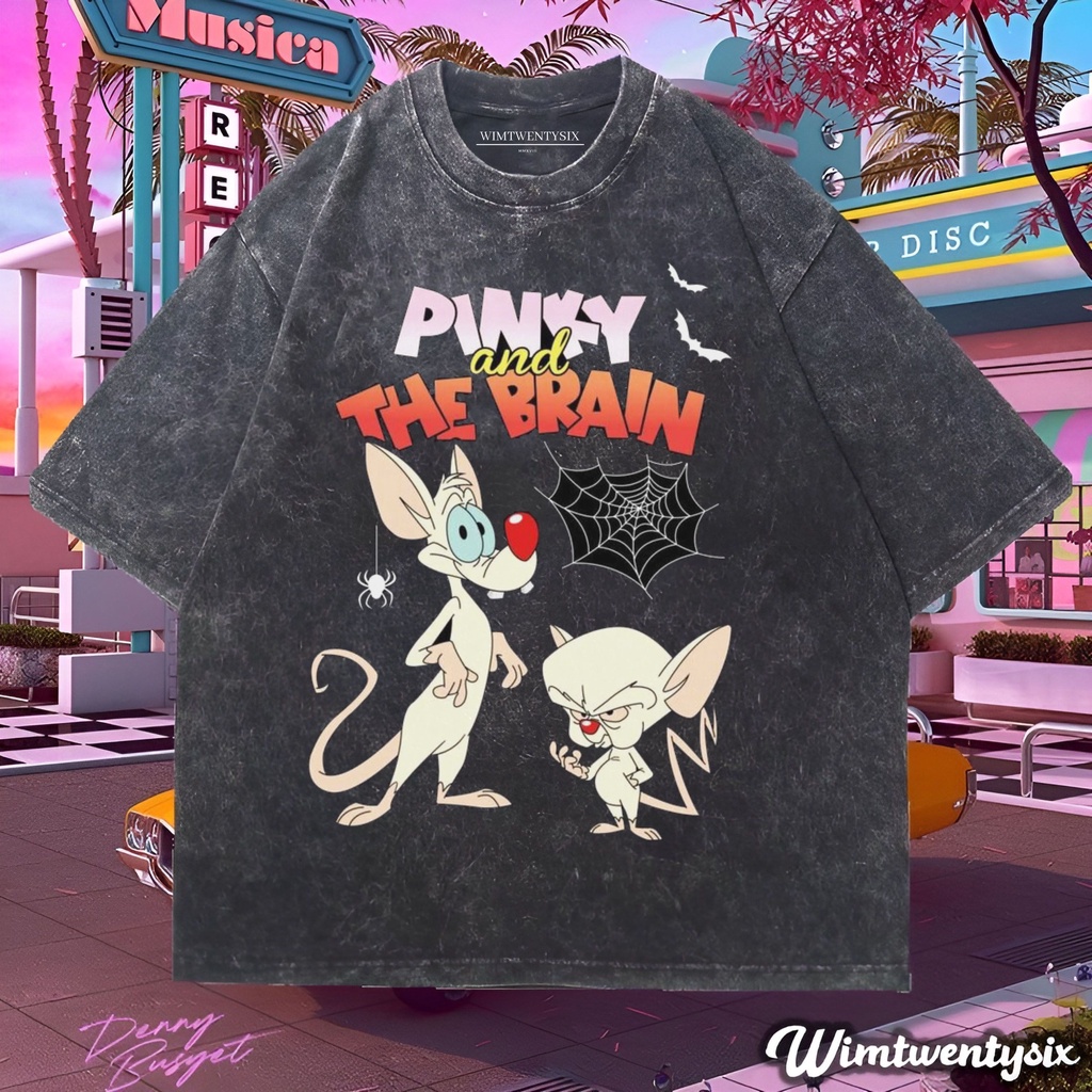 Wimtwentysix “pinky and the brain spider story” kaos oversized washing | vintage tee