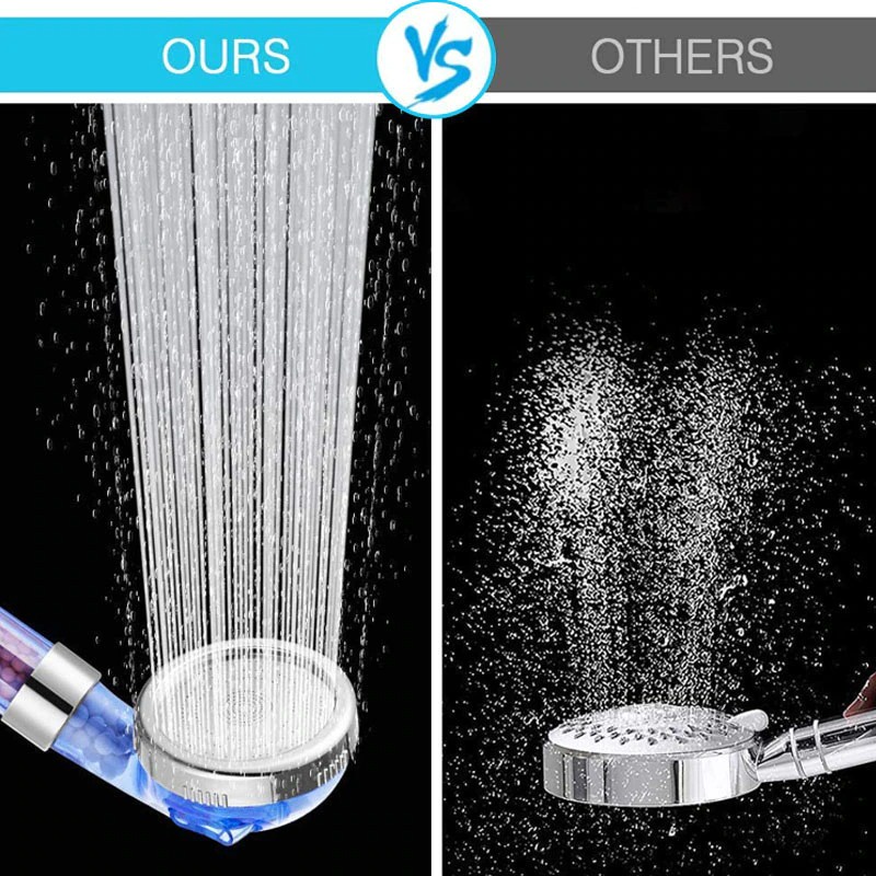 [BISA COD] Kepala shower head lon spa lonizer healty crystal 3 mode bonus selang clear