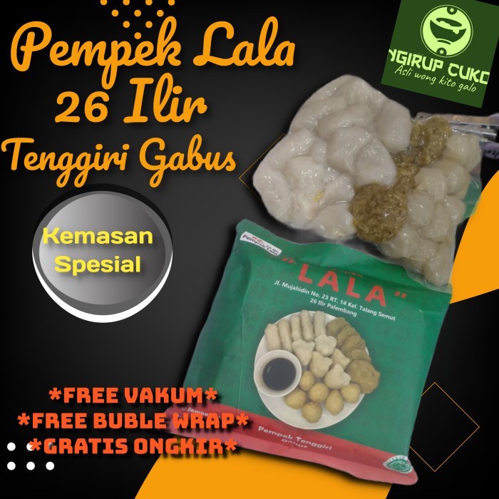 

Pempek Palembang Lala 26 Ilir PREMIUM-paket isi 20 pempek kecil