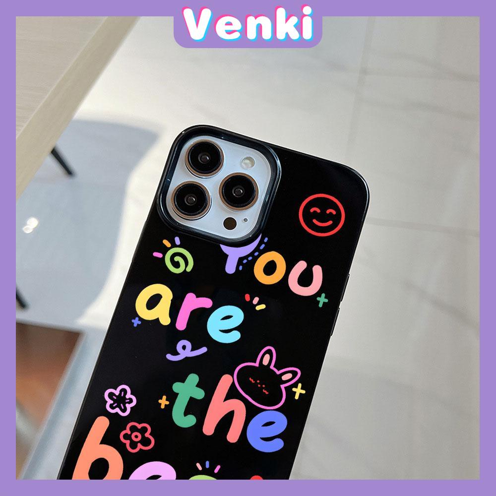 iPhone Case Soft TPU Glossy Black Candy Case Colorful English Camera Protection Shockproof For iPhone 14 13 12 11 Pro Max 7 8 Plus X XR