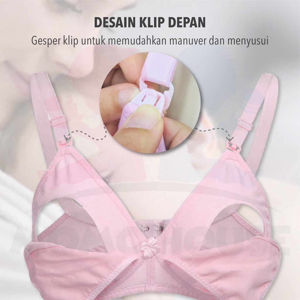 MOMO HOUSE Bra Menyusui Bh Menyusui breastfeeding bra ibu hamil Nursing Bra  Nursing Bra Tanpa Kawat