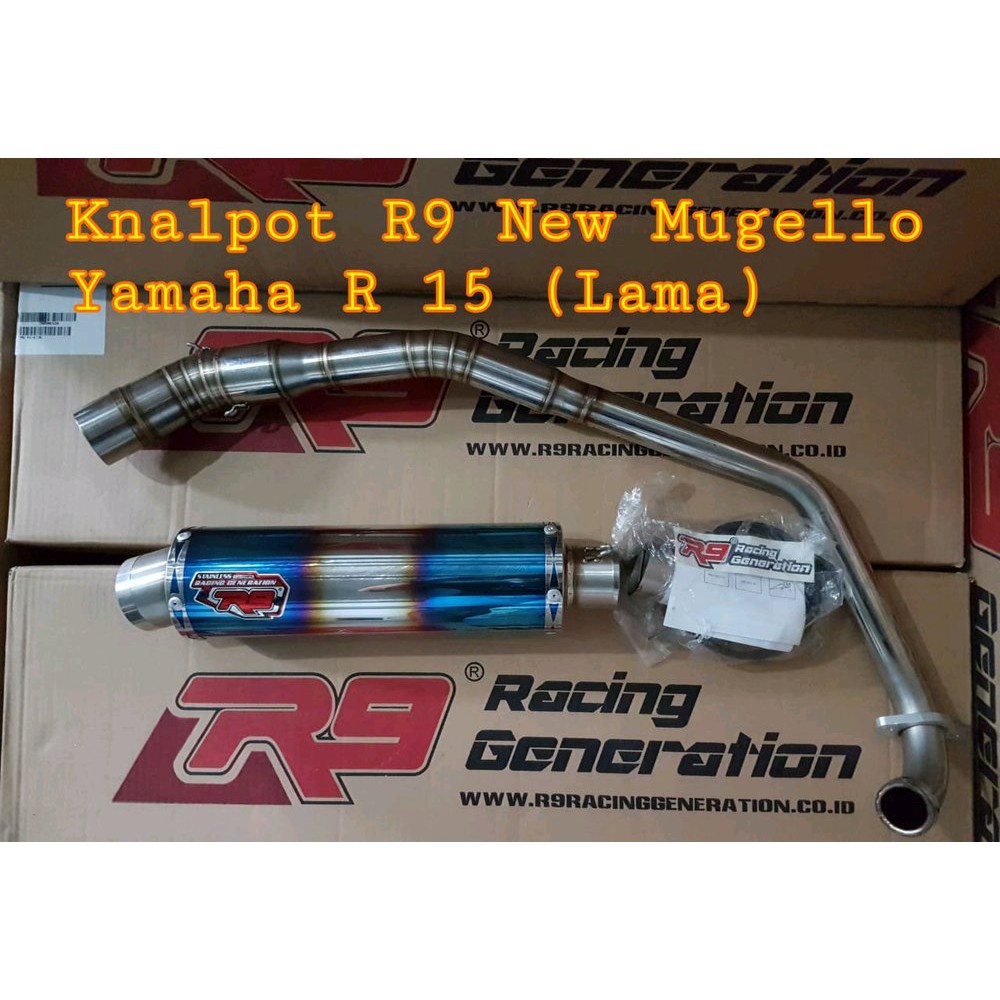 KNALPOT RACING R9 ORIGINAL 100% NEW MUGELLO YAMAHA R15 OLD V1 V2