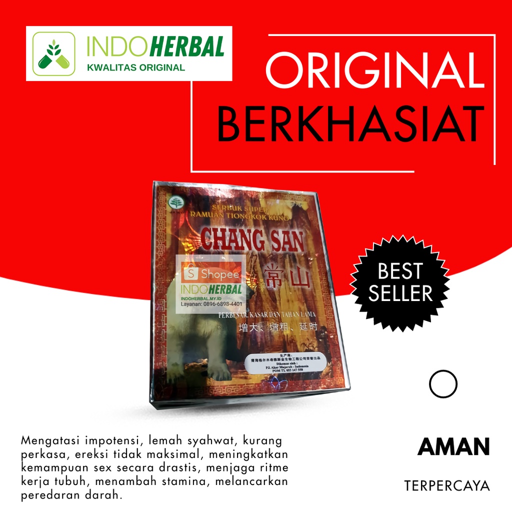 Serbuk HerbalChang (San) Original Jamu (Kuat) Pria Tahan Lama Herbal Jamu Kesehatan