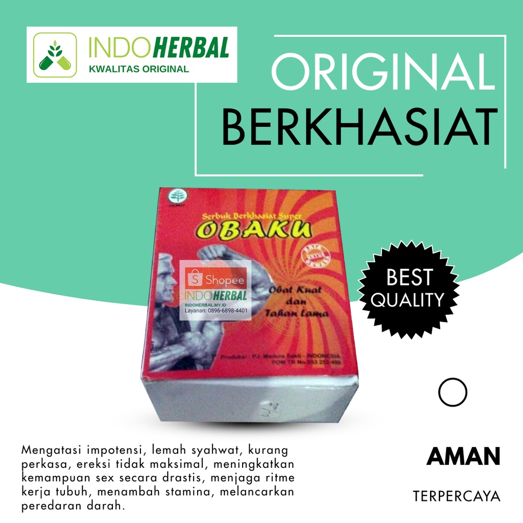 Serbuk (Obaku) Original Jamu Kuat Lelaki Penambah Vitalitas Pria Herbal Jamu Kesehatan