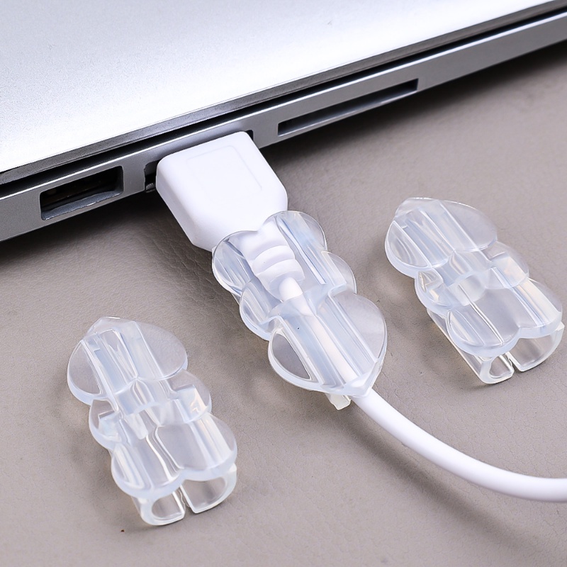 [Harga Grosir] [Unggulan] 1pc Portabel TPU Klip Holder Kabel Data Head Winder Sleeve Compact Charging Cable Cover Data Line Pelindung Case Kompatibel Dengan Iphone