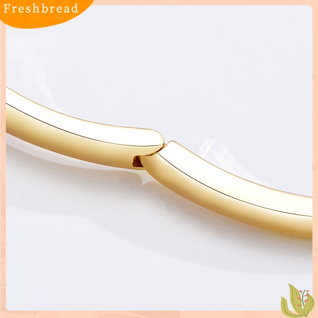 &lt; Freshbread &gt; Wanita Fashion Bulat Lingkaran 2baris Berlian Imitasi Bertatahkan Bangle Perhiasan Hadiah Ulang Tahun