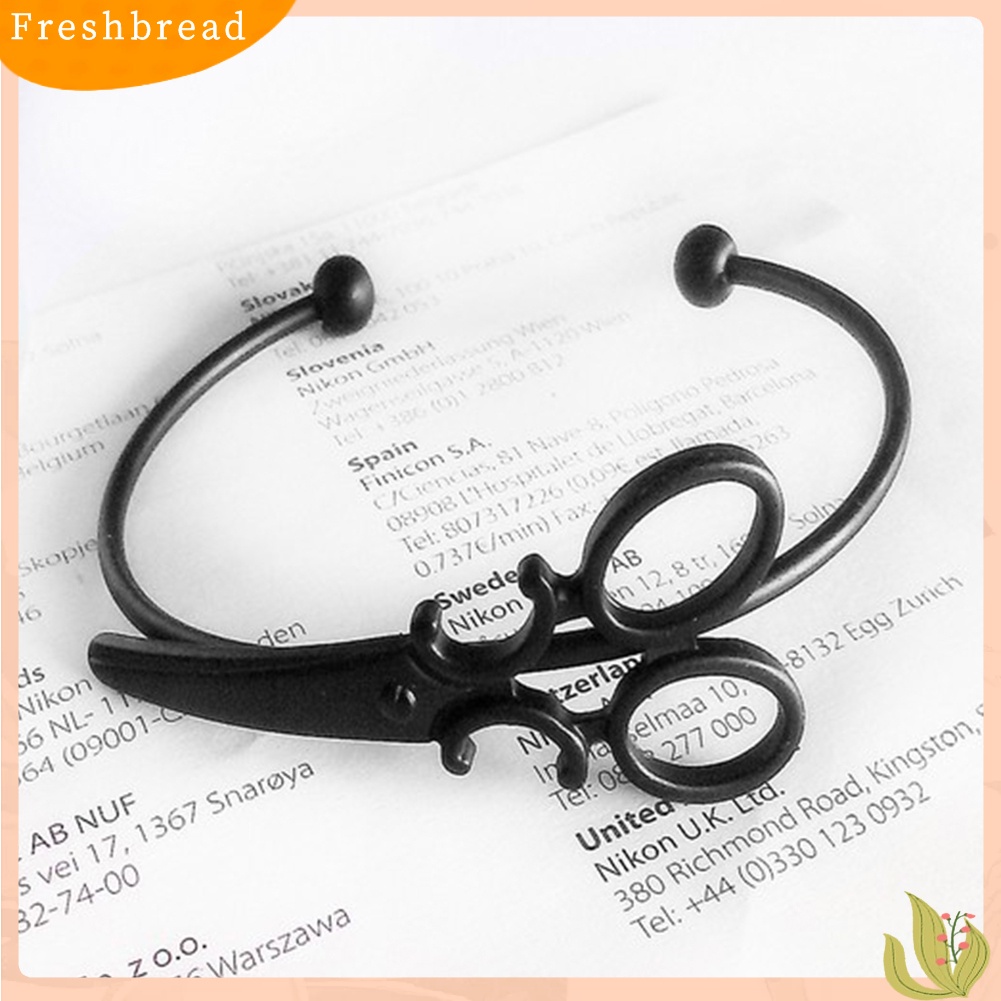 &lt; Freshbread &gt; Fashion Wanita Paduan Terbuka Manset Gelang Mini Gunting Pesona Bangle Perhiasan Hadiah