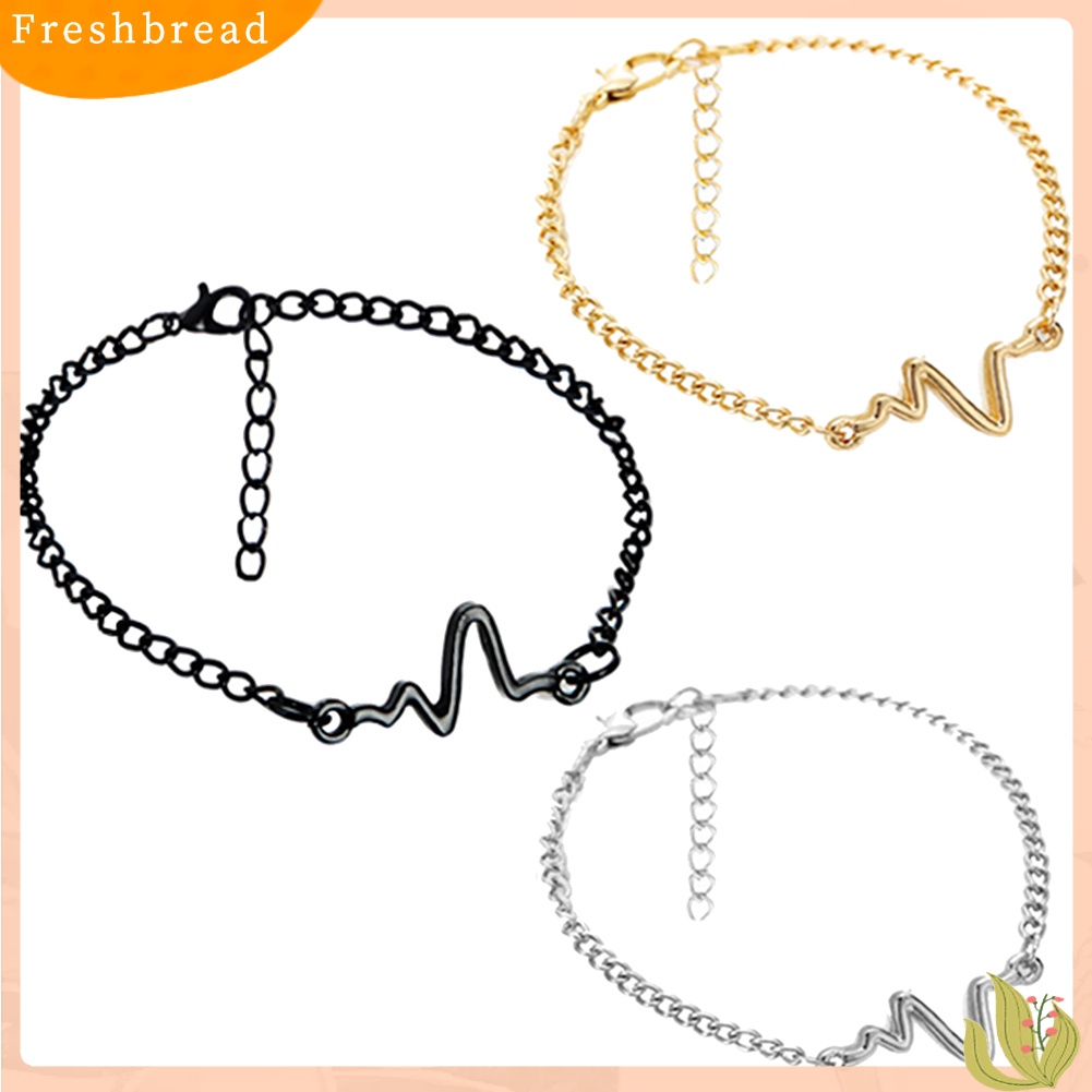 &lt; Freshbread &gt; Gelang Rantai Bangle Gelombang Suara Unik Gelang Tangan Wanita Pasangan Perhiasan Hadiah