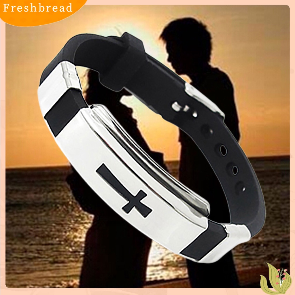 &lt; Freshbread &gt; Gelang Bangle All-match Bahan Stainless Steel Motif Salib Unisex Untuk Pesta