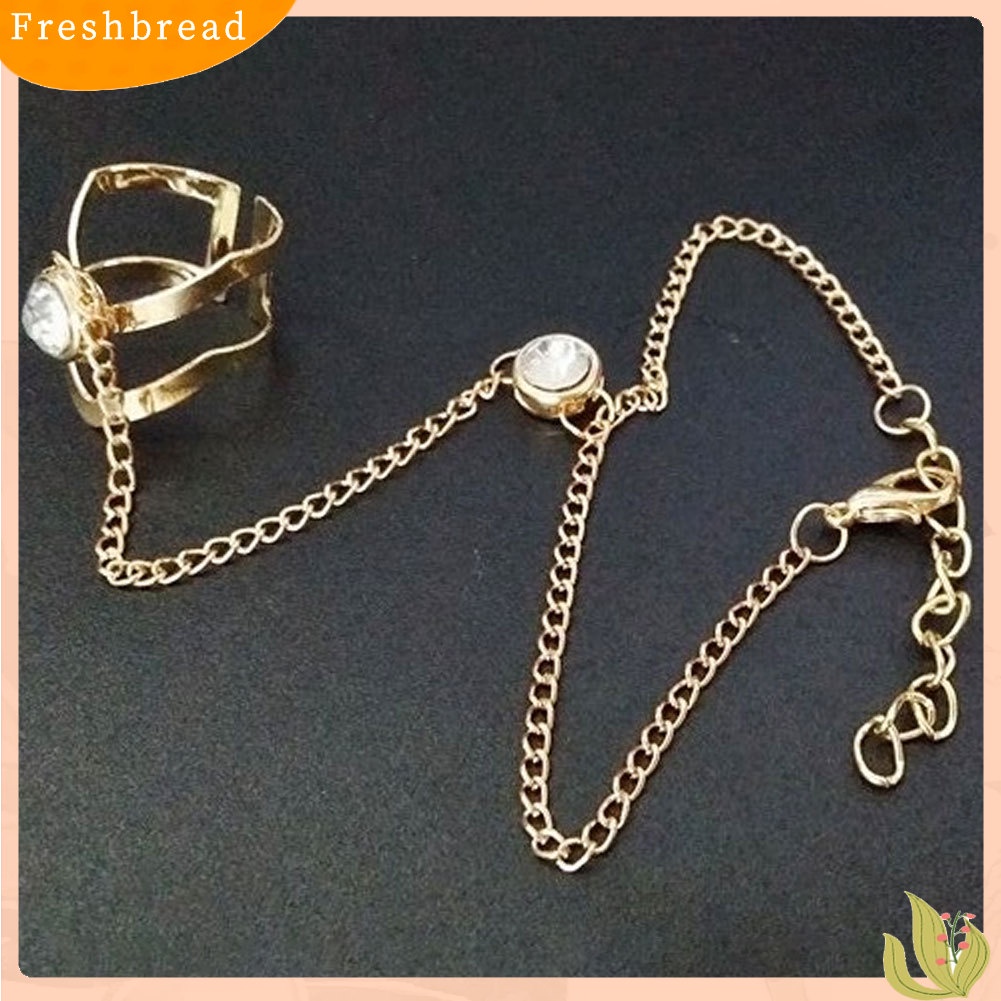 &lt; Freshbread &gt; Fashion Berongga Geometris Berlian Imitasi Bertatahkan Cincin Gelang Perhiasan Pengantin Pernikahan