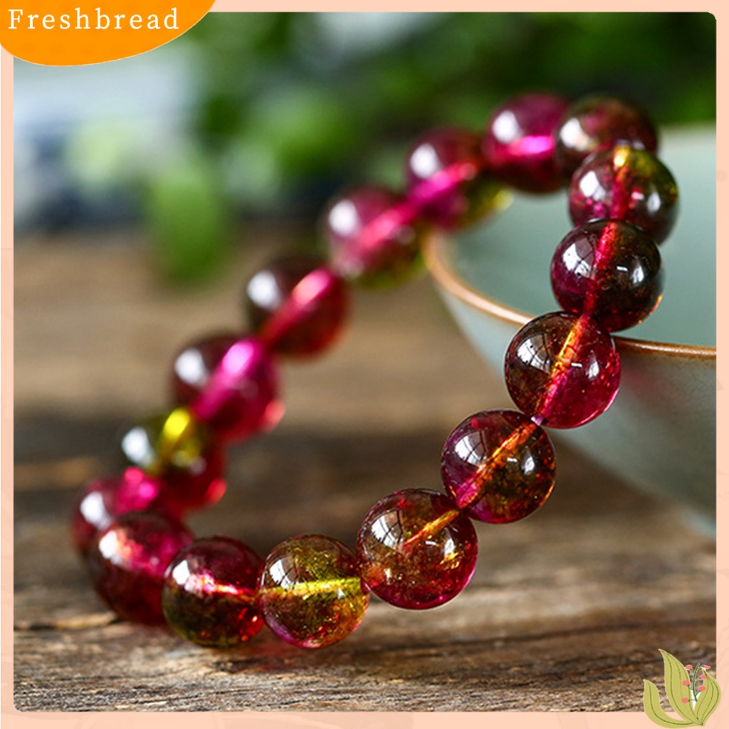 &lt; Freshbread &gt; Wanita Gelang Faux Watermelon Tourmaline Beads Jewelry Vintage Gelang Elastisitas Yang Bagus Untuk Pesta