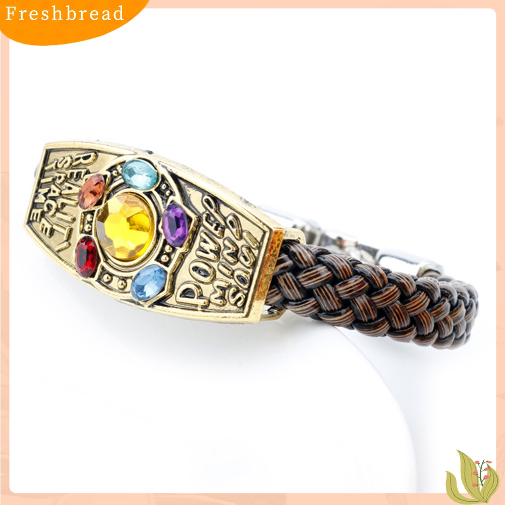 &lt; Freshbread &gt; Unisex Thanos Gauntlet Power Stone Braided Strap Bracelet Gift