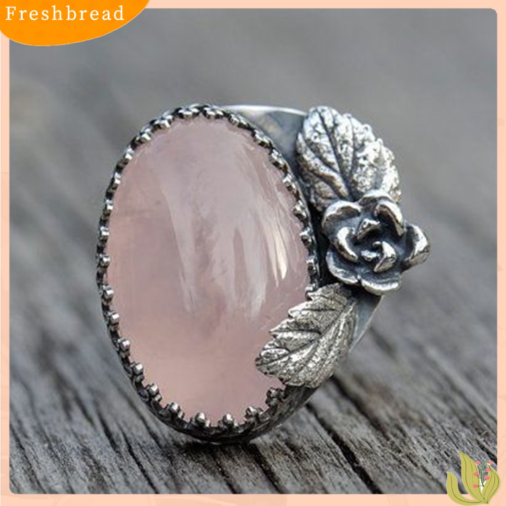 &lt; Freshbread &gt; Wanita Cincin Ukiran Bunga Daun Wanita Vintage Berlian Imitasi Jari Cincin Perhiasan Hadiah