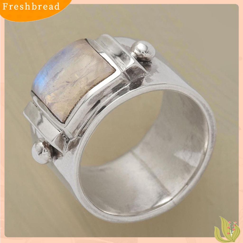 &lt; Freshbread &gt; Romantis Pengerjaan Indah Wanita Cincin Paduan Vintage Batu Dekorasi Pernikahan Cincin Perhiasan Aksesori