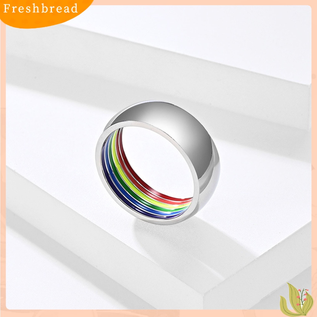 &lt; Freshbread &gt; Cincin Unisex Pelangi Arc Luar Perhiasan Fashion Penampilan Geometris Jari Ring Untuk Pernikahan