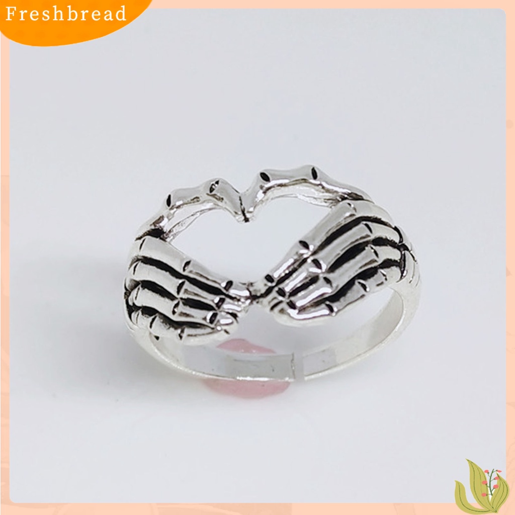 &lt; Freshbread &gt; Cincin Retro Tengkorak Tangan Alloy Hip Hop Unisex Cincin Keren Untuk Hadiah