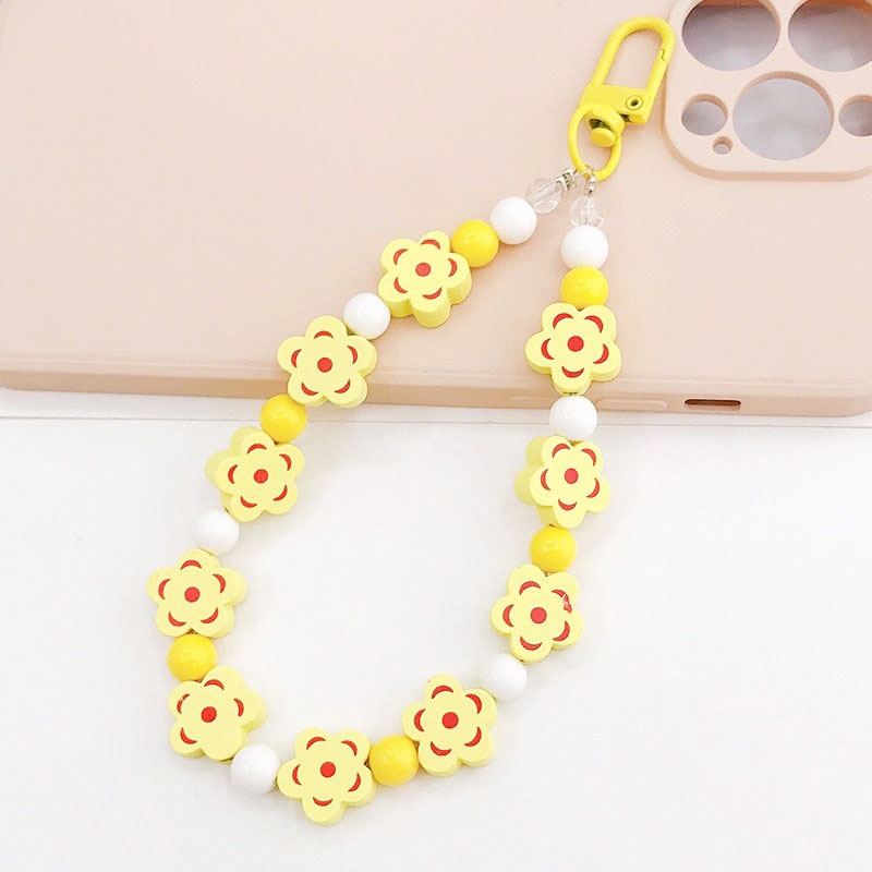 Rantai Manik-Manik Bunga Sakura Kayu 3D Untuk iPhone Untuk Android Untuk OPPO Untuk VIVO Untuk Huawei Untuk Xiaomi Untuk Redmi Untuk Samsung Semua Ponsel Bluetooth Earphone Case Cover DIY Membuat