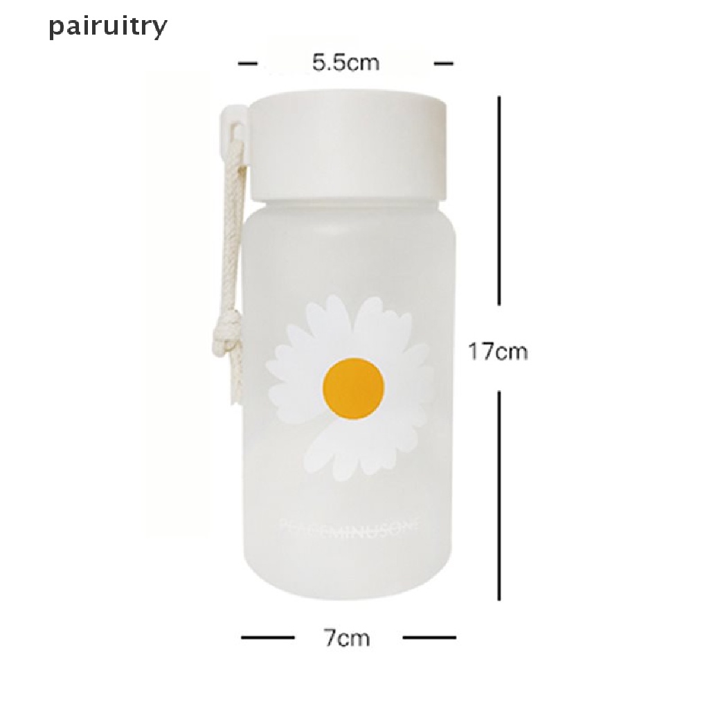 Prt 500Ml Botol Air Minum Plastik Transparan Daisy Kecil Water Bottle Portable Travel PRT