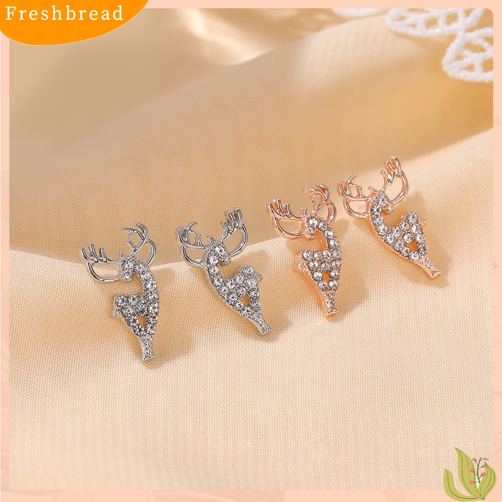 &lt; Freshbread &gt; Wanita Modis Elk Shape Ear Stud Earrings Perhiasan Aksesori Hadiah Natal