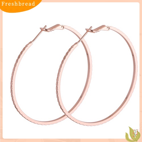 &lt; Freshbread &gt; Wanita Fashion Bulat Lingkaran Besar Hoop Besar Huggie Loop Earrings Perhiasan