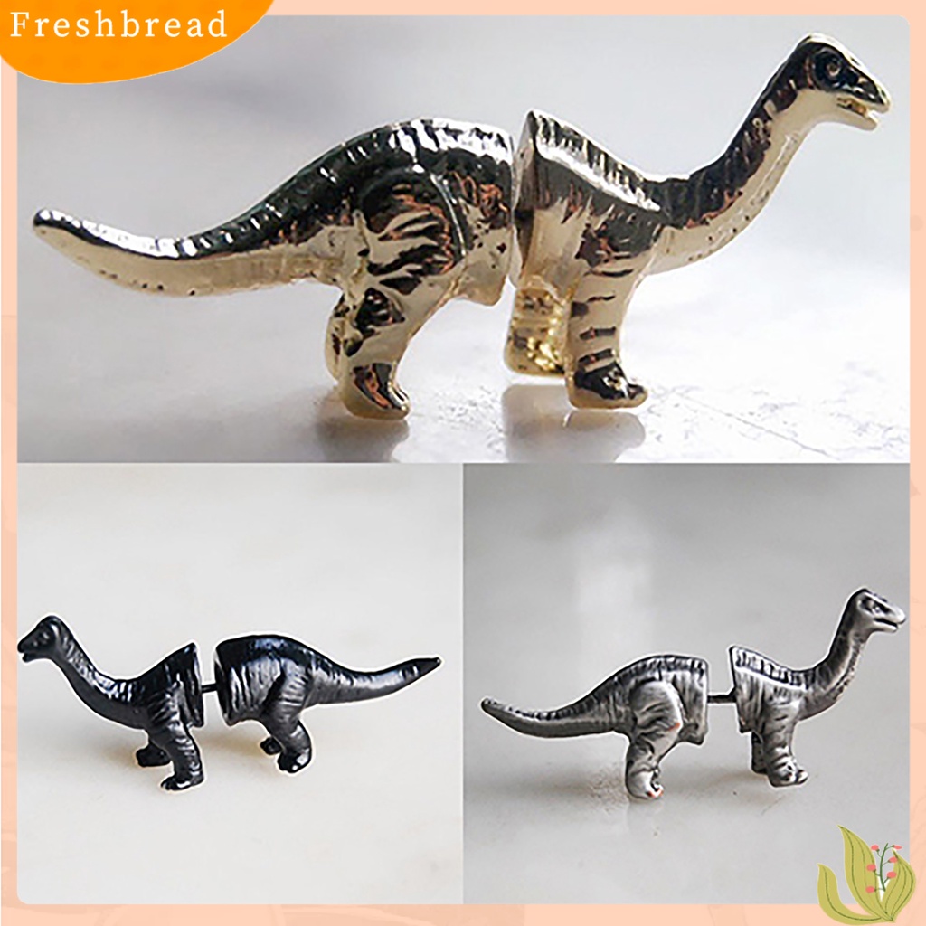 &lt; Freshbread &gt; Anting Indah Desain Dinosaurus Paduan Wanita Pria Perhiasan Pertunangan Earring Untuk Anniversary