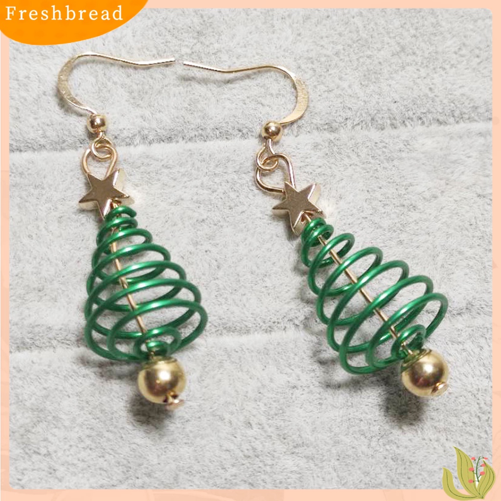 &lt; Freshbread &gt; 1pasang Anting Drop Motif Pohon Natal Anting Menjuntai Wanita Logam Nyaman Untuk Pernikahan