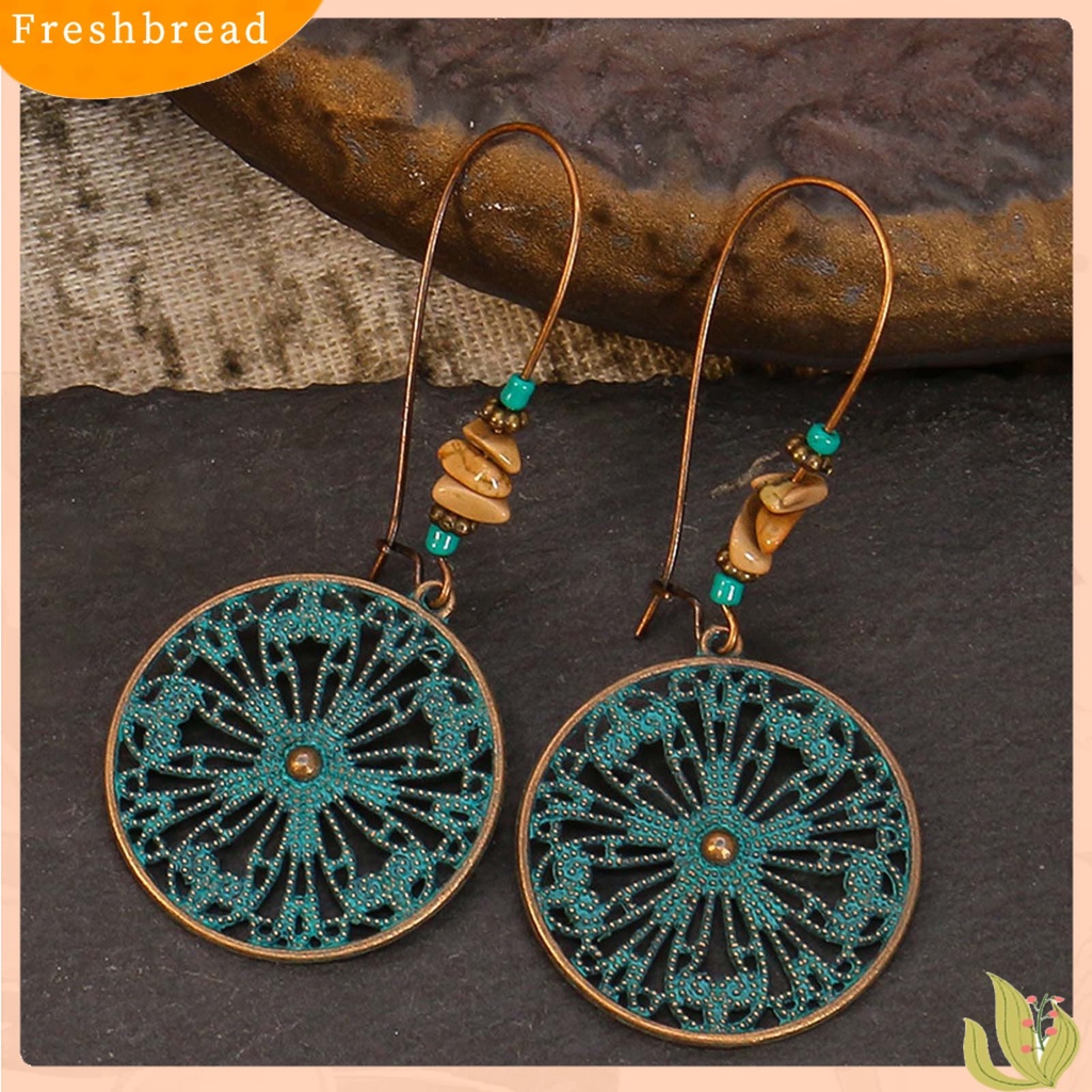 &lt; Freshbread &gt; 1pasang Hiasan Telinga Bentuk Air Terjun Gaya Bohemia Ultra-Ringan Gantung Panjang Vintage Drop Earrings Untuk Wanita