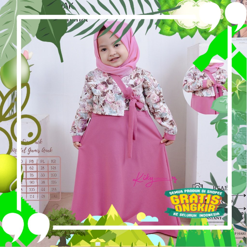 Baju Hanbok Anak Cewe Wanita Muslim Fashion Syari Pakaian Syar i Perempuan Kekinian Murah Terbaru Mo