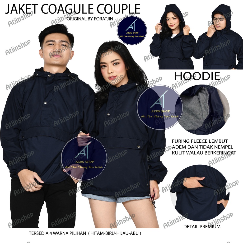 Foratjin- Jaket Pria Wanita Coagule  Premium Furing Lembut Jaket Couple Kantong Doraemon