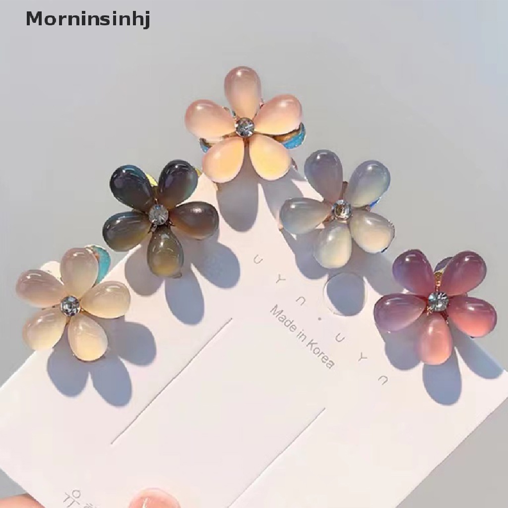 Mornin 5pcs Double Side Crystal Flower Hair Claw Rhinestones Alloy Penjepit Rambut Untuk Gadis Manis Klip Sisi Aksesoris Styling Rambut id