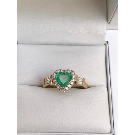 Goldkingdom Aksesoris Perhiasan Fashion Ready Stock Set Dengan Cincin Berbentuk Hati Cinta Zamrud, Cincin Pertunangan Berlapis Emas Eropa Dan Amerika