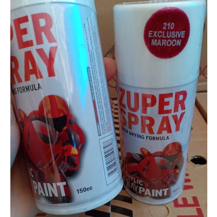 Zuper Spray Paint Pilok Pilox Warna Exclusive Maroon / Merah Maroon (P 210) 150cc/150ml