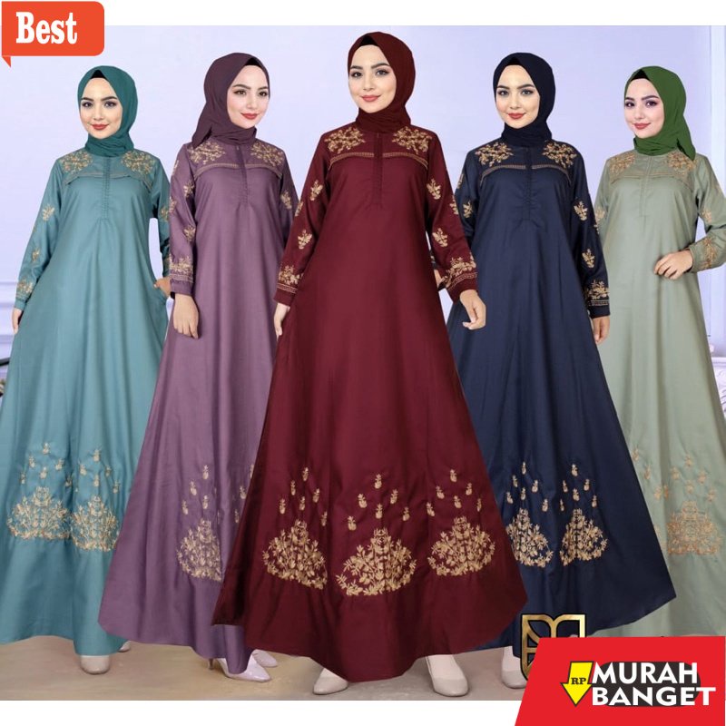 GAMIS SIZE BESAR TERBARU- ( READY JUMBO ) Gamis Bordir Katun Toyobo | Gamis Katun Toyobo Fodu | Gami