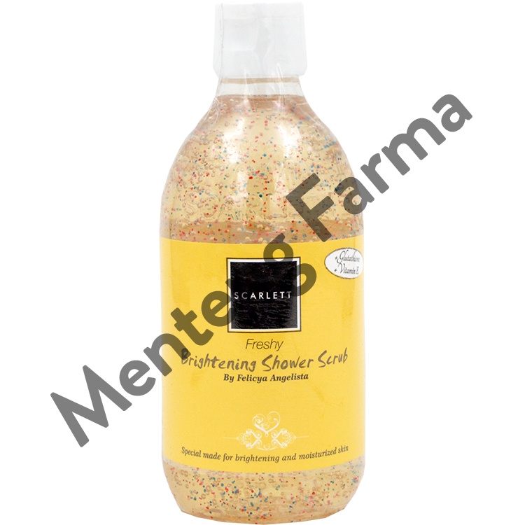 Scarlett Whitening Shower Scrub Freshy 300 ML - Sabun Mandi Dengan Buliran Scrub