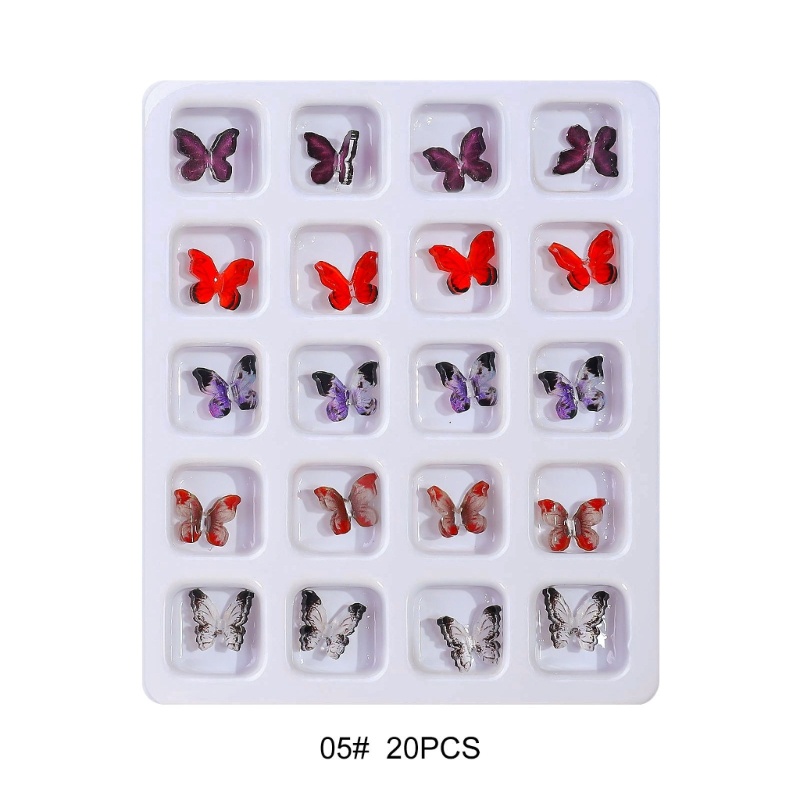 Siy 20Pcs 3D Resin Nail Art Kerajinan Rhinestones Charms Mixed Shiny Nail Kristal Permata Liontin Manicure Nail Perhiasan Diamon