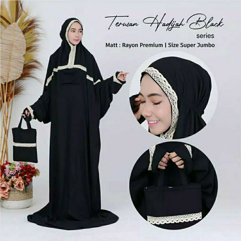 [New Arrival] Tren Mukena Mukena Terusan Polos Katun Rayon Travelling Mukena Siti Khadijah Bordir Kh