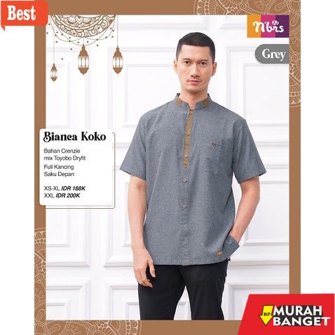 KEMEJA BUAT LEBARAN UNTUK PRIA TERBARU- PROMO BIANCA KOKO - SARIMBIT NIBRAS 2021 ATSAN PRIA DEWASA L