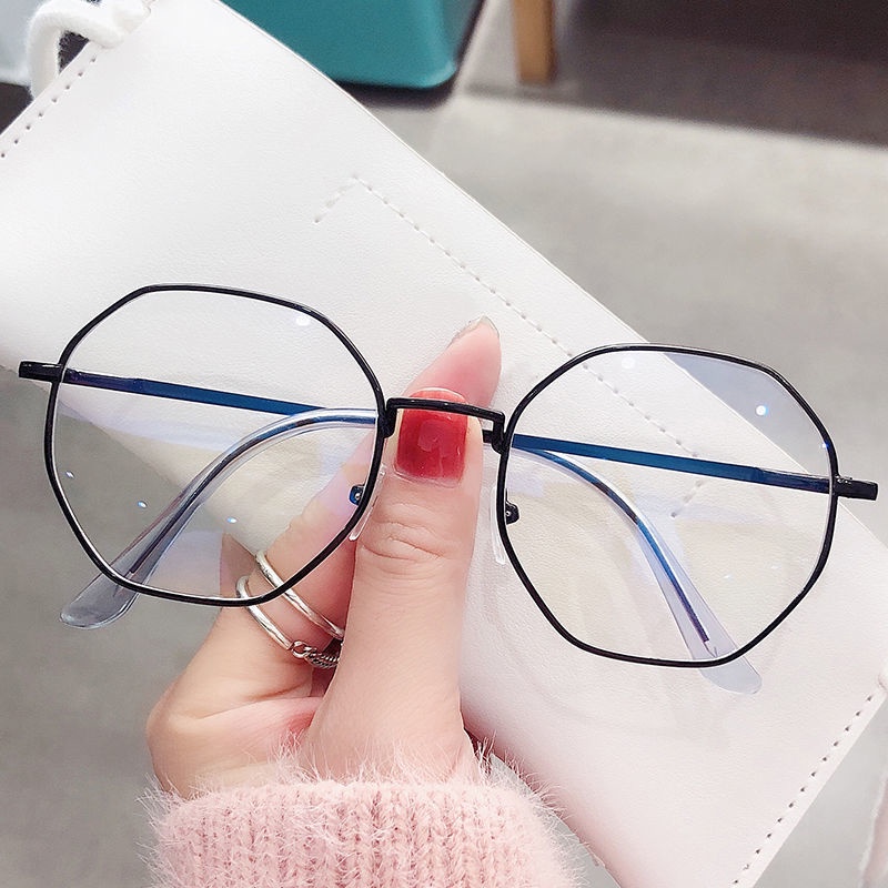 Temperamen Retro Logam Kacamata Bingkai Penuh Gaya Korea Cahaya Biru Dan Tahan Ultraviolet Kacamata Wanita