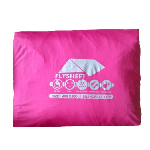 Paket flysheet 4x6 full set + pasak + tali + tiang flysheet bushcraft - Kuning