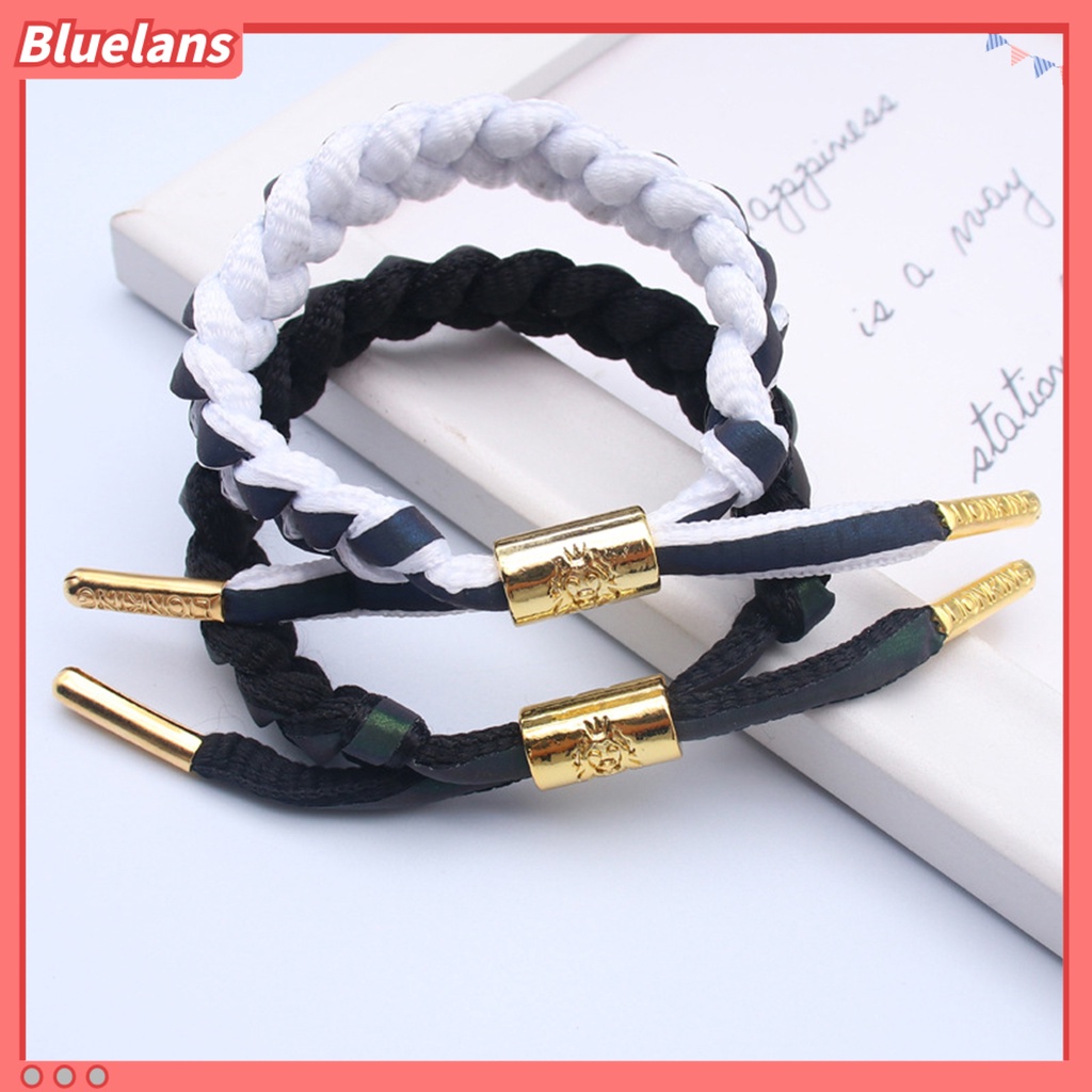 {In Stock} Adjustable Handmade Anyaman Hologram Reflektif Gelang Dikepang Gelang Aksesoris Fashion