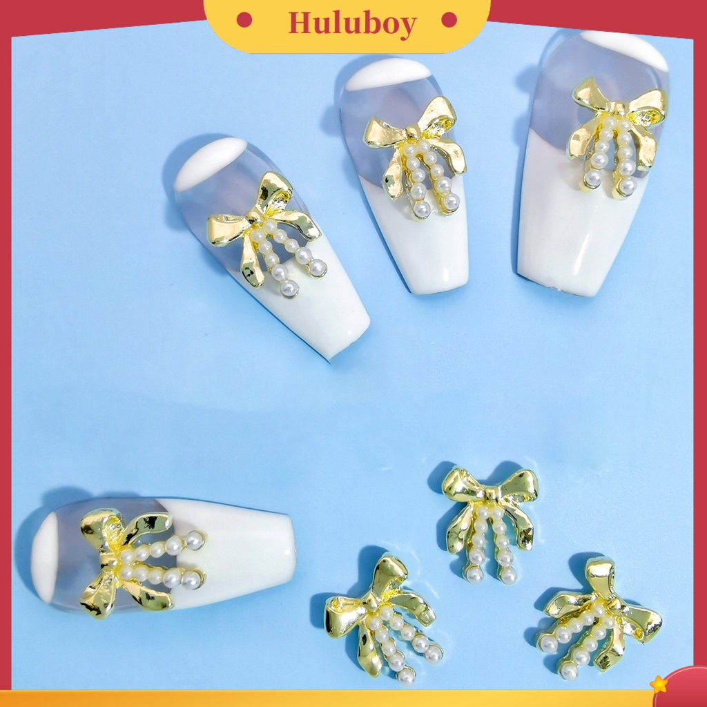 {In Stock} 10Pcs Manicure Dekorasi Permukaan Mengkilap Bentuk Kreatif Warna Cerah Tahan Karat Serbaguna Hias Alloy Bow-Knot DIY Perhiasan Kuku Desain Manicure Untuk Salon Kuku